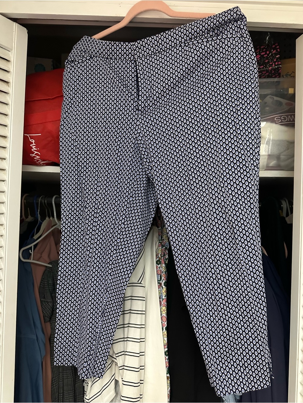 Coldwater Creek Navy and White Printed Pants
